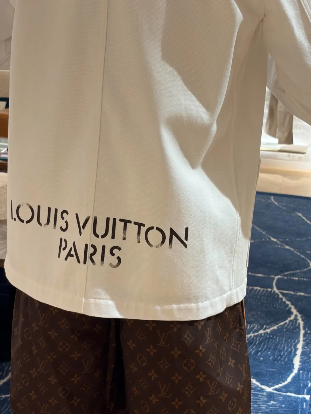 Louis Vuitton/Louis Vuitton Logo Printed Three Pocket Cargo Jacket Jacket